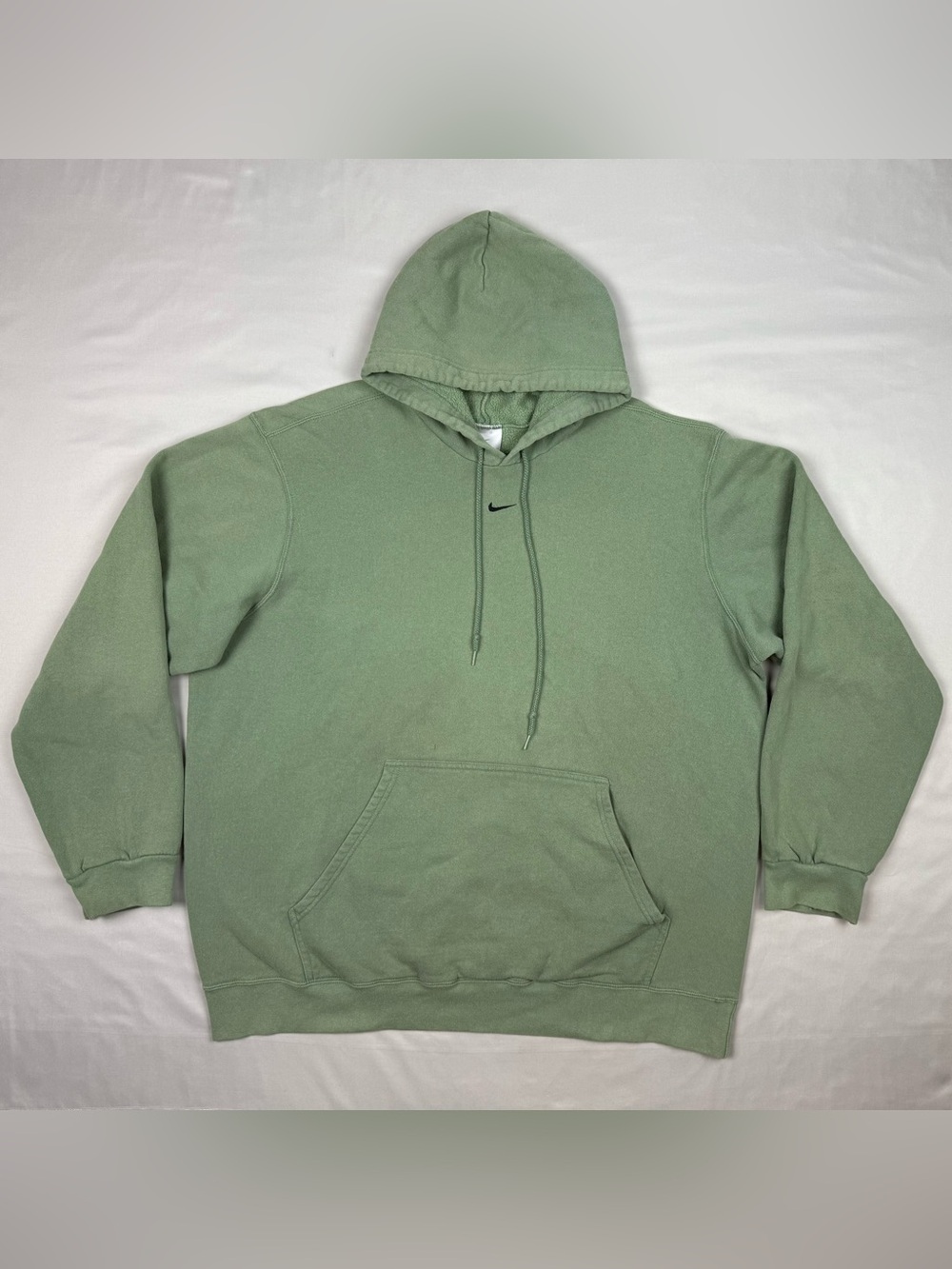 Vtg Y2K Nike Mens Center Swoosh Hoodie Sweatshirt 2XL Sage Green B9